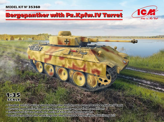 KIT DA MONTARE SCALA COMPATIBILE CON BERGEPANTHER WITH Pz.Kpfw.IV TURRET KIT 1:35 ICM ICM35360