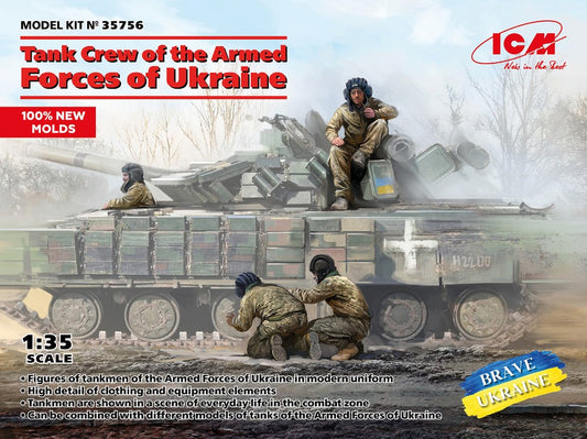 KIT DA MONTARE SCALA COMPATIBILE CON TANK CREW OF THE ARMED FORCES OF UKRAINE KIT 1:35 ICM ICM35756