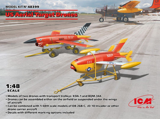 KIT DA MONTARE SCALA COMPATIBILE CON US AERIAL TARGET DRONS KIT 1:48 ICM ICM48399