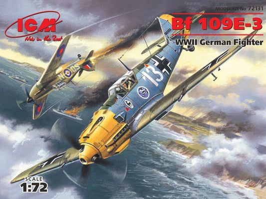 KIT DA MONTARE SCALA COMPATIBILE CON MESSERSCHMITT Bf 109E-3 WWII GERMAN FIGHTER KIT 1:72 ICM ICM72131