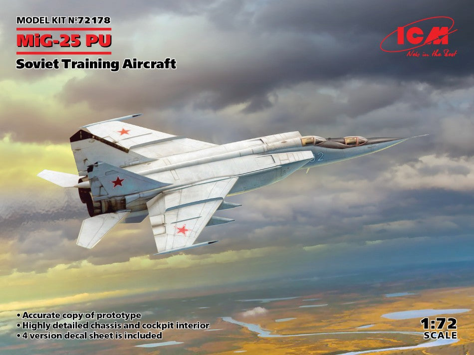 KIT DA MONTARE SCALA COMPATIBILE CON MIG-25 PU SOVIET TRAINING AIRCRAFT KIT 1:72 ICM ICM72178