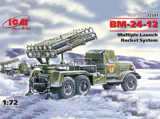 KIT DA MONTARE SCALA COMPATIBILE CON BM-24-12 MULTIPLE LAUNCH ROCKET SYSTEM ON ZIL-157 BASE KIT 1:72 ICM ICM72591