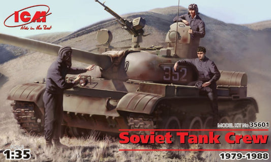 KIT DA MONTARE SCALA COMPATIBILE CON SOVIET TANK CREW 1979-1988 3 FIGURES KIT 1:35 ICM ICM35601