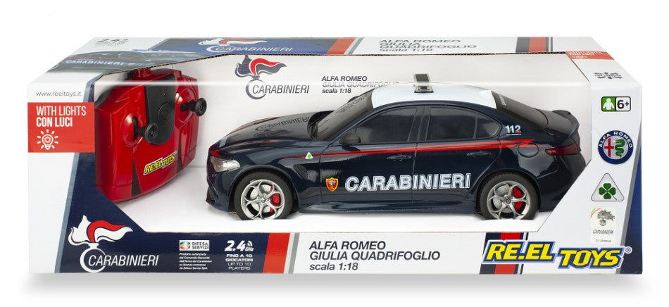 MODELLINO IN SCALA RE.EL.Toys COMPATIBILE CON ALFA ROMEO GIULIA CARABINIERI RADIOCOMANDO 1:18 MODEL SCALE RE2183 241220