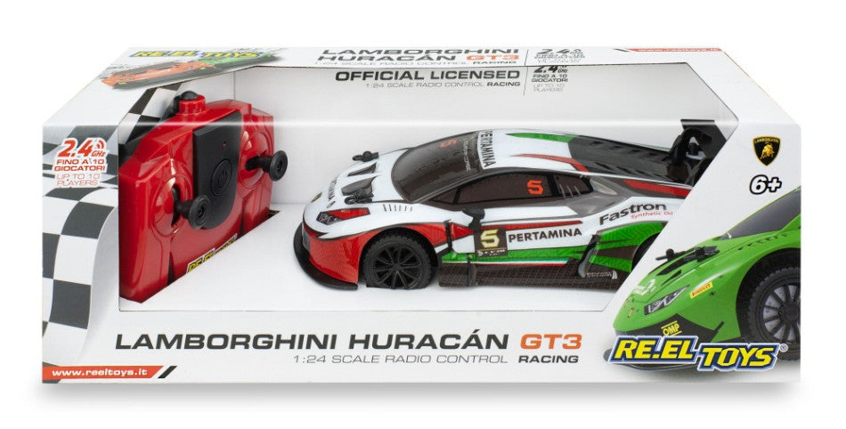 MODELLINO SCALA COMPATIBILE CON LAMBORGHINI HURACAN GT3 ITALIA RADIOCOMANDO 1:24 RE.EL.TOYS RE2331