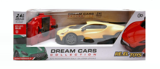 MODELLINO SCALA COMPATIBILE CON BUGATTI DIVO YELLOW RADIOCOMANDO 1:24 RE.EL.TOYS RE2334Y