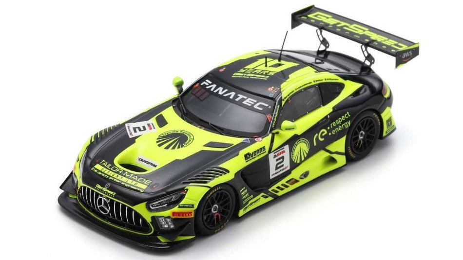 MODELLINO SCALA COMPATIBILE CON MERCEDES GT3 N.2 24 H SPA 2023 BERGSTEIN-LEWANDOWSKI-WALKER-WILLIAMSON SPARK MODEL SB741