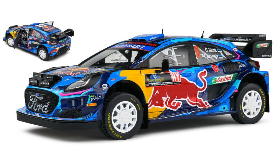 MODELLINO SCALA COMPATIBILE CON FORD PUMA WRC N.8 WINNER RALLY SWEDEN 2023 TANAK-JARVEOJA 1:18 SOLIDO SL1809503