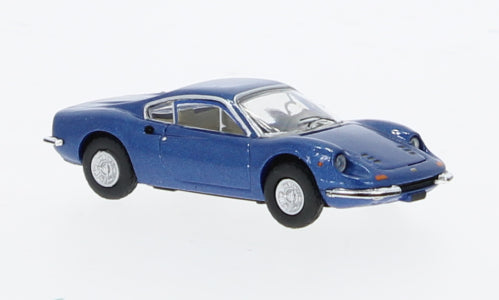 MODELLINO SCALA COMPATIBILE CON FERRARI DINO 246 GT 1969 MET.BLUE 1:87 PREMIUM CLASSIXXS PCX870634