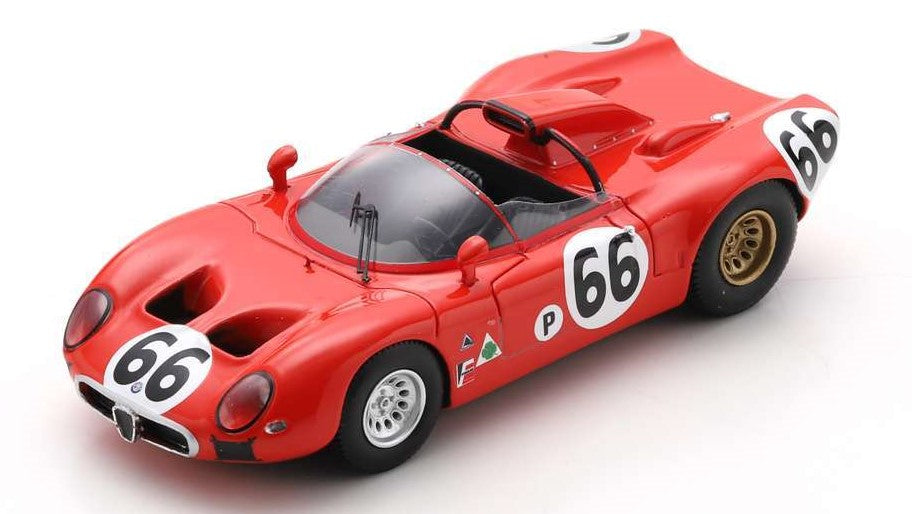 MODELLINO SCALA COMPATIBILE CON ALFA ROMEO 33 N.66 12 H SEBRING 1967 R.BUSSINELLO-N.GALLI 1:43 SPARK MODEL US315