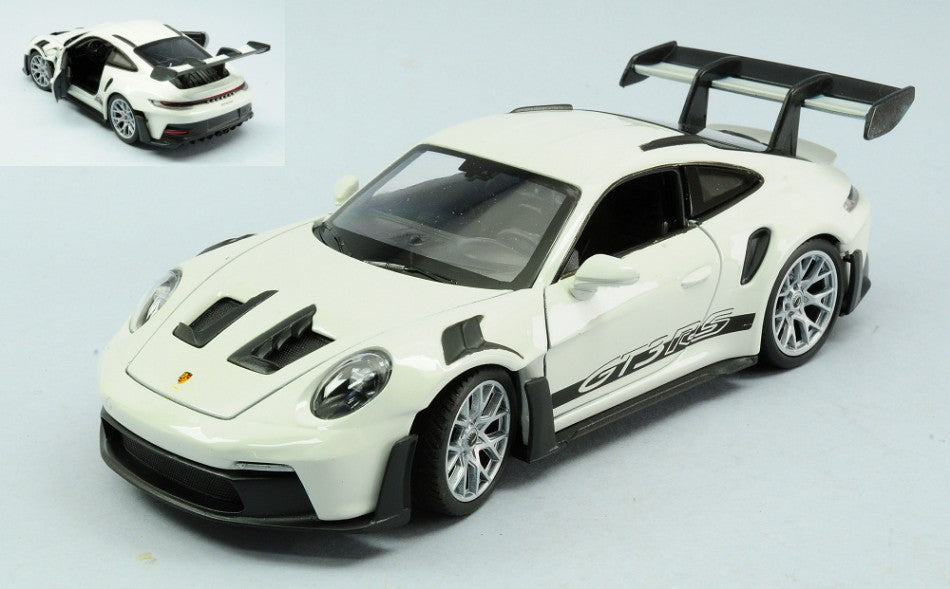 MODELLINO SCALA COMPATIBILE CON PORSCHE 911 (992) GT3 RS WHITE 1:24 WELLY WE24122WW