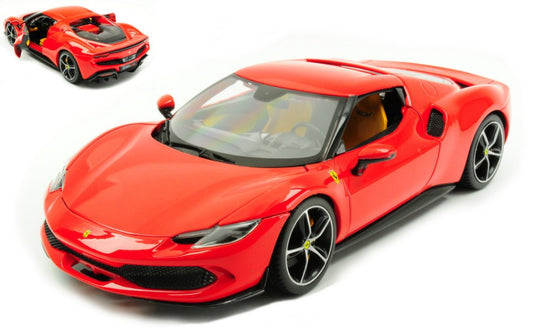 MODELLINO SCALA COMPATIBILE CON FERRARI 296 GTB 2023 RED 1:18 BURAGO BU16018R