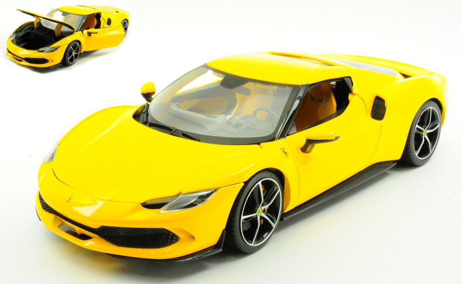 MODELLINO SCALA COMPATIBILE CON FERRARI 296 GTB 2023 YELLOW 1:18 BURAGO BU16018Y