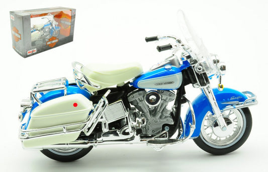 MODELLINO SCALA COMPATIBILE CON HARLEY DAVIDSON FLH ELECTRA GLIDE 1966 LIGHT BLUE 1:18 MAISTO MI23104