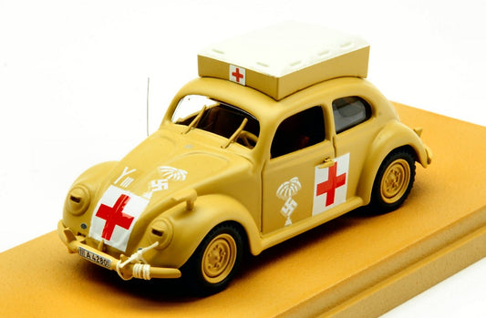 MODELLINO SCALA COMPATIBILE CON VW BEETLE AMBULANCE AFRICA KORPS 1941 1:43 RIO RI4728