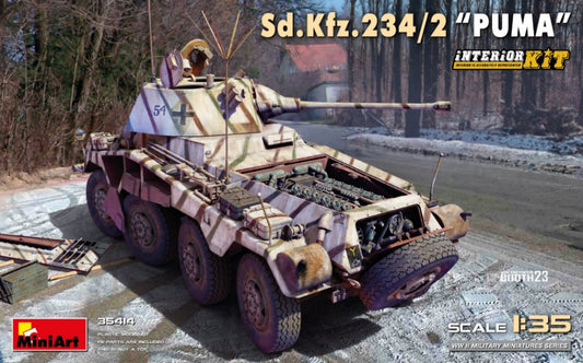 KIT DA MONTARE SCALA COMPATIBILE CON Sd.Kfz.234/2 PUMA INTERIOR KIT 1:35 MINIART MIN35414