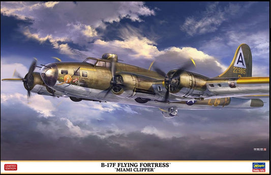 MODELLINO IN SCALA Hasegawa COMPATIBILE CON B-17F FLYING FORTRESS MIAMI CLIPPER KIT 1:72 MODEL SCALE HA02462 241217