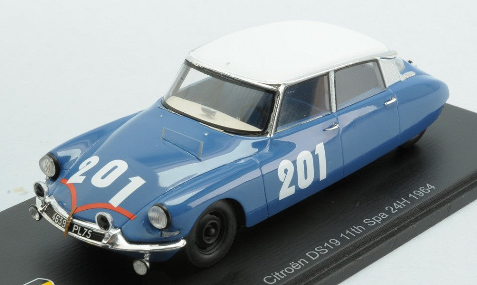 MODELLINO IN SCALA Spark Model COMPATIBILE CON CITROEN DS 19 N.201 24 H SPA 1964 G.VERRIER-A.BERTAUT 1:43 MODEL SCALE 100SPA01 241217