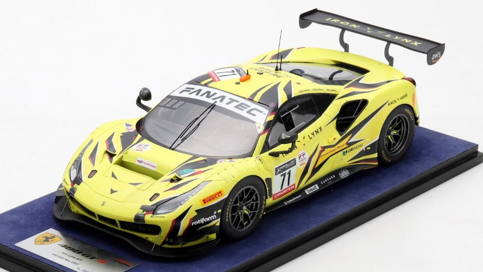 MODELLINO SCALA COMPATIBILE CON FERRARI 488 GT3 N.71 IRON LYNX 3rd 24H SPA 2022 FUOCO/SERRA/RIGON 1:18 LOOKSMART LS18RC018