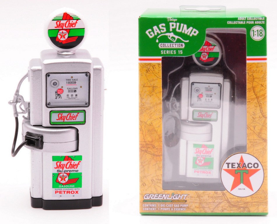 MODELLINO SCALA COMPATIBILE CON GAS PUMP TEXACO 1948 1:18 GREENLIGHT GREEN14150B