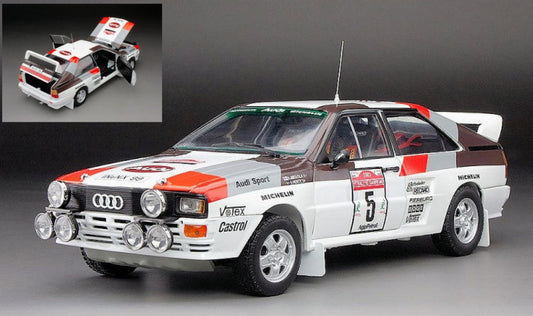 MODELLINO SCALA COMPATIBILE CON AUDI QUATTRO A2 N.5 RALLY SANREMO 1983 H.MIKKOLA 1:18 SUNSTAR SS4256