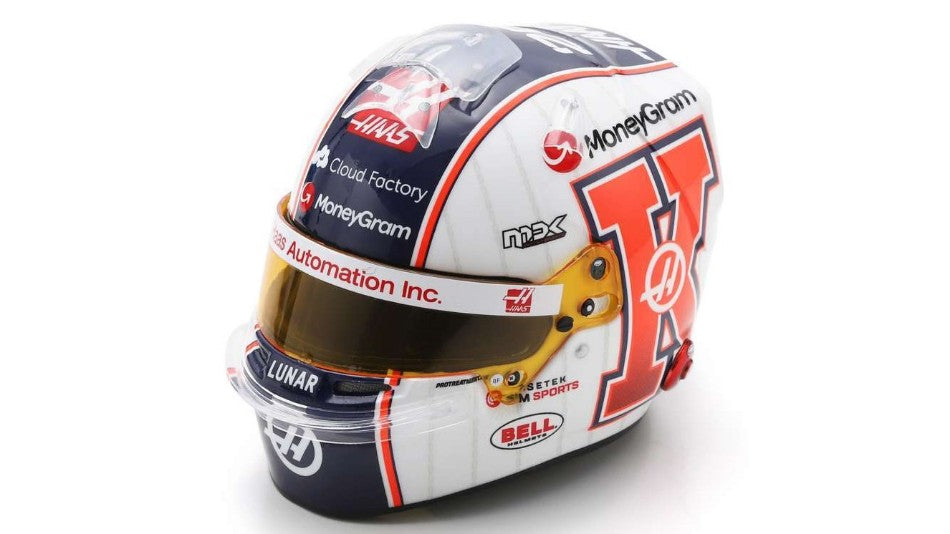 MODELLINO SCALA COMPATIBILE CON CASCO KEVIN MAGNUSSEN MIAMI GP 2023 HAAS 1:5 SPARK MODEL 5HF099