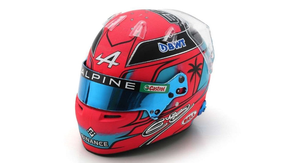 MODELLINO SCALA COMPATIBILE CON CASCO ESTEBAN OCON 2023 MIAMI GP ALPINE TEAM 1:5 SPARK MODEL 5HF103