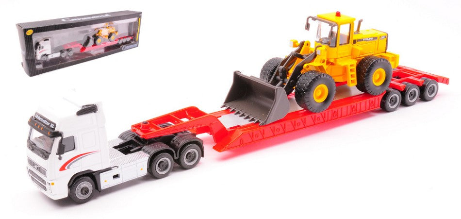 MODELLINO SCALA COMPATIBILE CON VOLVO FH12 WITH BULLDOZER L150C 1:87 CARARAMA CA185001