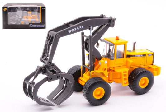 MODELLINO SCALA COMPATIBILE CON SOLLEVATRONCHI VOLVO L180C TIMBER WHEEL LOADER 1:84 CARARAMA CA810001