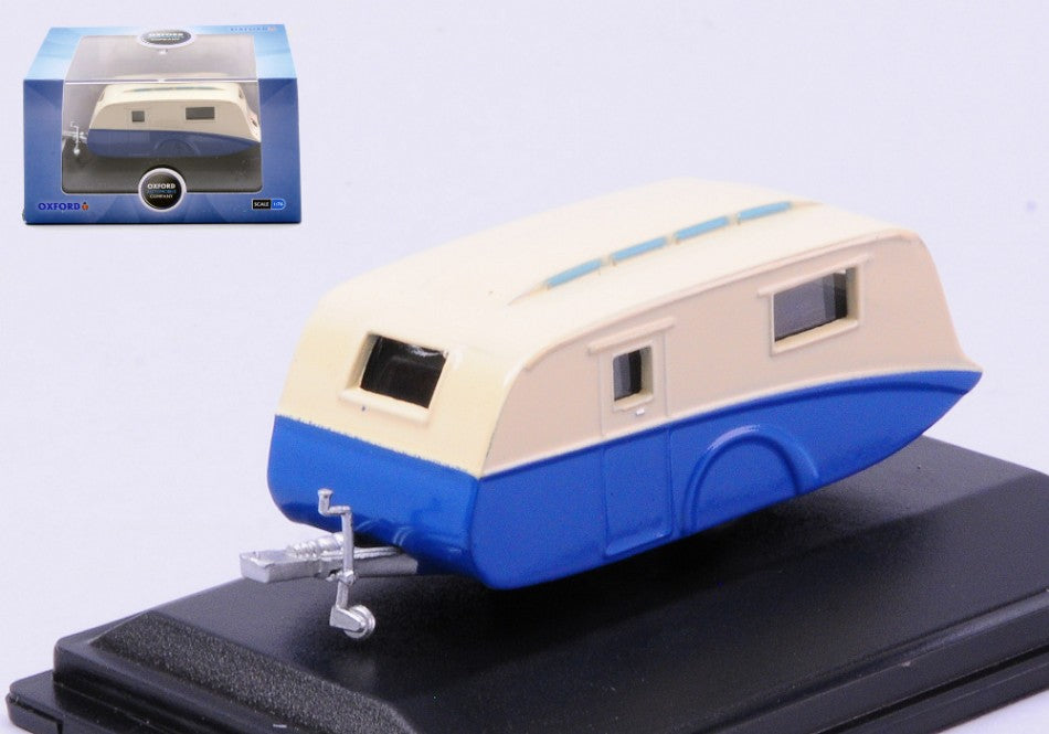 MODELLINO SCALA COMPATIBILE CON CARAVAN BLUE/CREAM 1:76 OXFORD OXF76CV002