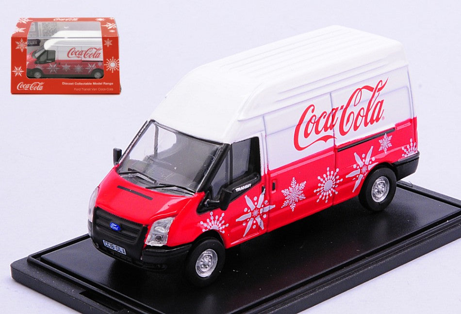 MODELLINO SCALA COMPATIBILE CON FORD TRANSIT LWB HIGH COCA COLA 1:76 OXFORD OXF76FT030CC