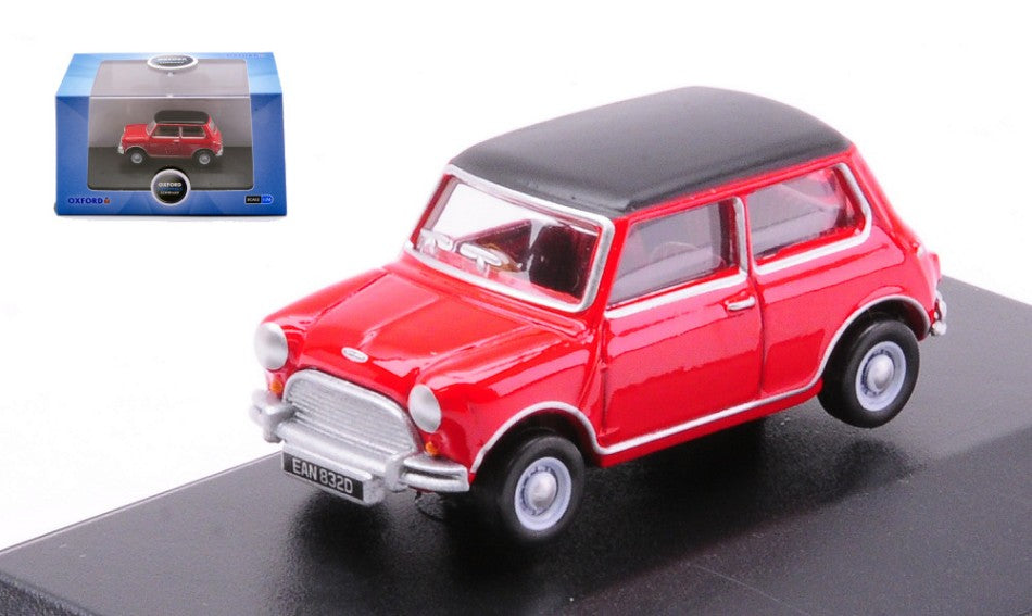 MODELLINO SCALA COMPATIBILE CON AUSTIN COOPER MINI TARTAN RED/BLACK 1:76 OXFORD OXF76MN012