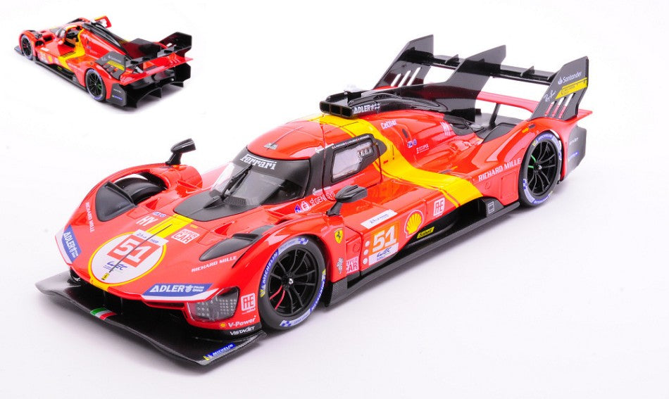 MODELLINO IN SCALA Burago COMPATIBILE CON FERRARI 499P N.51 WINNER 24 H LE MANS 2023 PIER GUIDI-CALADO-GIOVIN 1:24 MODEL SCALE BU26309 241217