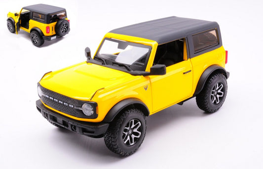 MODELLINO SCALA COMPATIBILE CON FORD BRONCO BADLANDS 2021 YELLOW 1:24 MAISTO MI31530Y