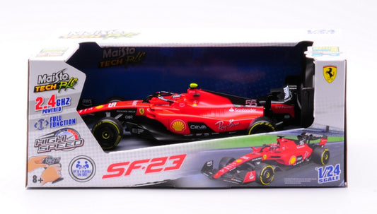 MODELLINO SCALA COMPATIBILE CON FERRARI SF-23 F1 N.55 C.SAINZ 2.4 GHZ RADIOCOMANDO 1:24 MAISTO MI82357S