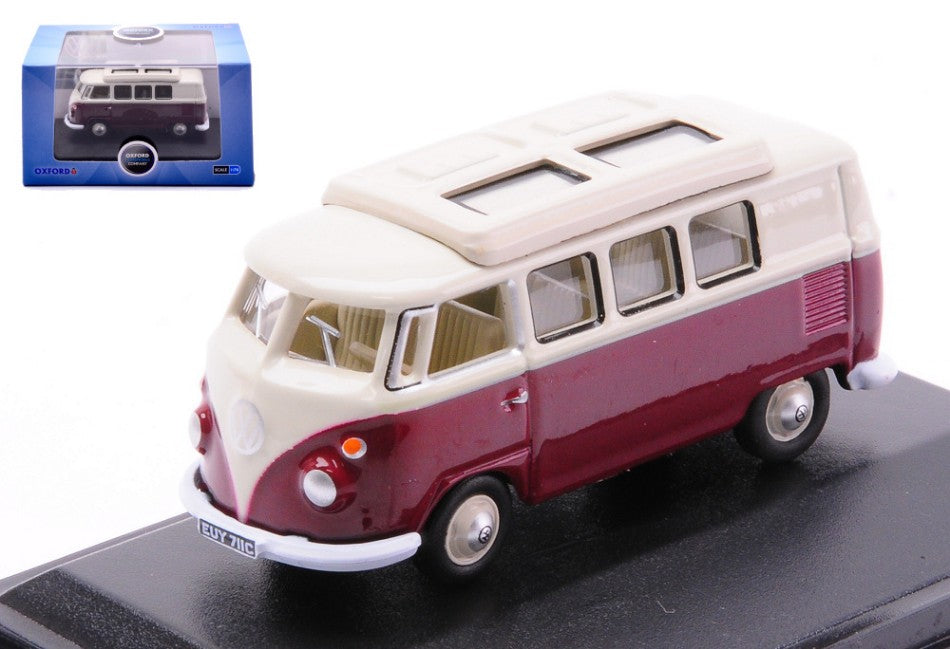 MODELLINO SCALA COMPATIBILE CON VW T1 CAMPER TITAN RED/BEIGE 1:76 OXFORD OXF76VWS010