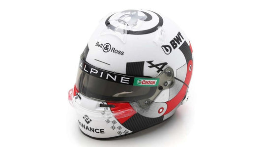 MODELLINO SCALA COMPATIBILE CON CASCO BWT ALPINE ESTEBAN OCON BELGIAN GP 2023 1:5 SPARK MODEL 5HF117