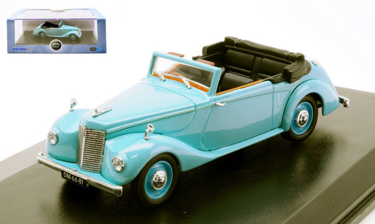 MODELLINO SCALA COMPATIBILE CON ARMSTRONG SIDDELEY HURRICANE CABRIO OPEN 1946 LIGHT TURQOISE 1:43 OXFORD OXFASH003