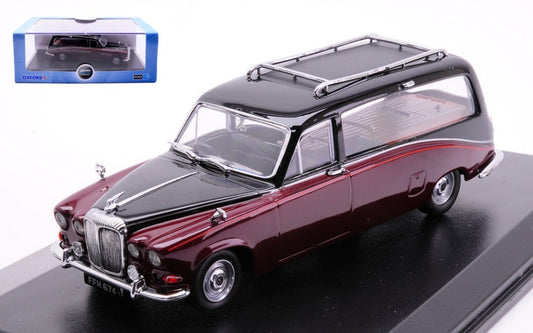 MODELLINO SCALA COMPATIBILE CON DAIMLER HEARSE BLACK/BURGUNDY 1:43 OXFORD OXFDS007