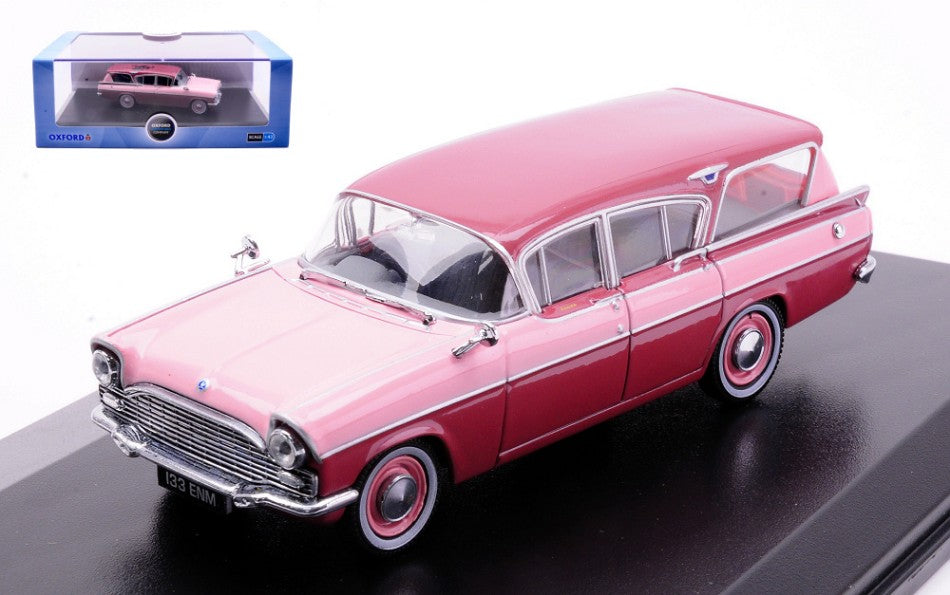 MODELLINO SCALA COMPATIBILE CON VAUXHALL CRESTA FRIARY ESTATE 1958 ROSA CREPUSCOLO/LILLA FOSCHIA 1:43 OXFORD OXFVFE005