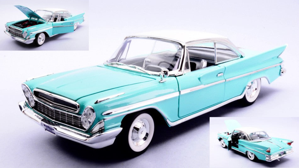 MODELLINO SCALA COMPATIBILE CON DESOTO ADVENTURER 1961 LIGHT GREEN AND WHITE ROOF 1:18 LUCKY DIE CAST LDC92738GN