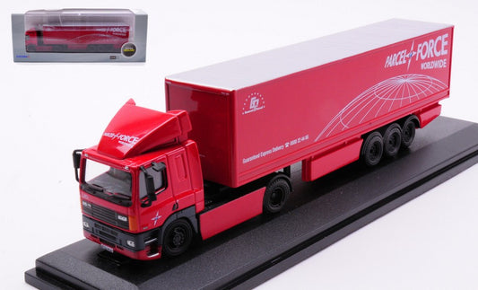 MODELLINO SCALA COMPATIBILE CON BILICO DAF 85 2 AXLE 40ft BOX TRAILER PARCELF 1:76 OXFORD OXF76DAF002