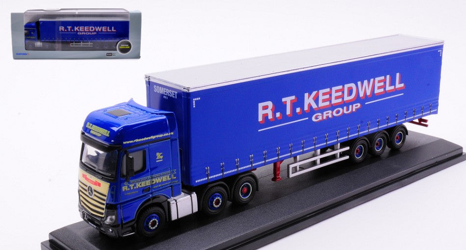 MODELLINO SCALA COMPATIBILE CON BILICO MERCEDES ACTROS GSC CURTAINSIDE KEEDWELL GROUP 1:76 OXFORD OXF76MB011