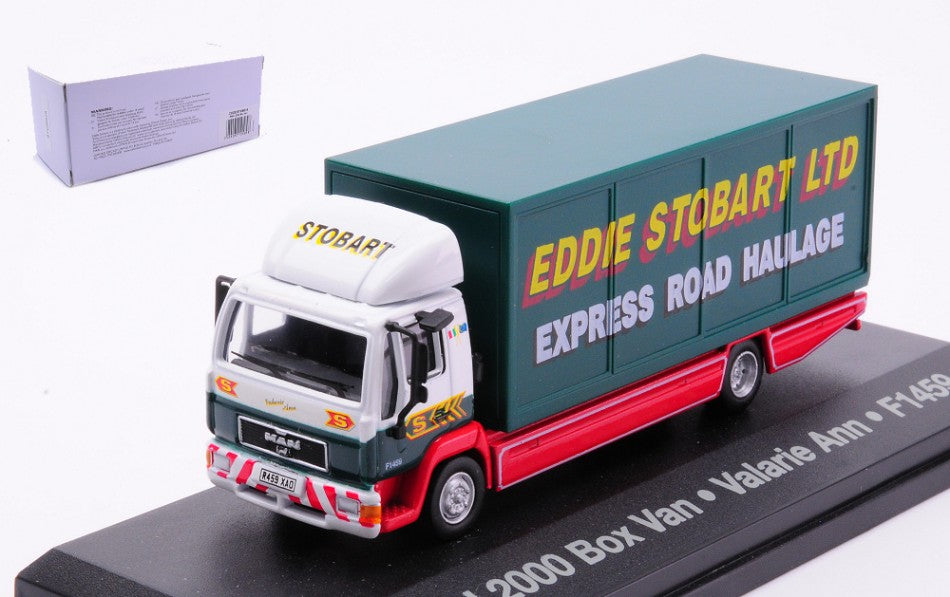 MODELLINO SCALA COMPATIBILE CON MAN L2000 BOX VAN EDDIE STOBART 1:76 OXFORD OXFSTOB018