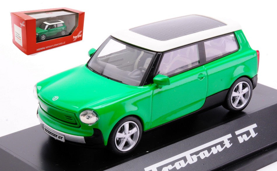 MODELLINO SCALA COMPATIBILE CON TRABANT NT GREEN 1:43 HERPA HP7061 DIE CAST