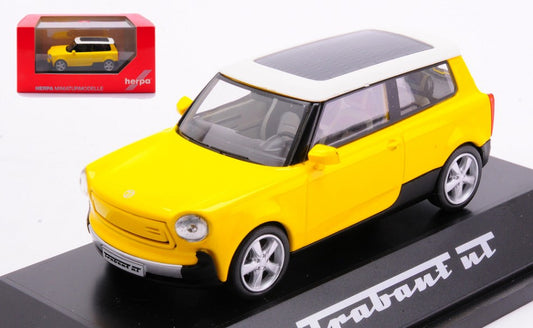 MODELLINO SCALA COMPATIBILE CON TRABANT NT YELLOW 1:43 HERPA HP7063 DIE CAST