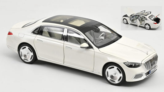 MODELLINO SCALA COMPATIBILE CON MERCEDES MAYBACH S 680 4MATIC 2021 MET.DIAMOND WHITE 1:18 NOREV NV183918