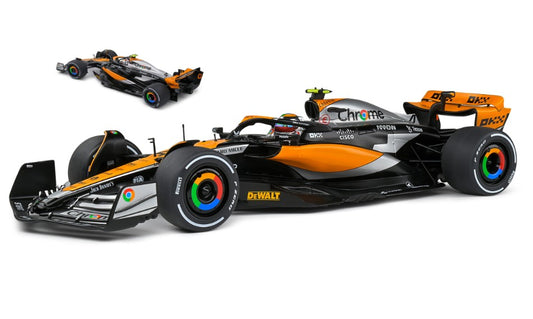 MODELLINO SCALA COMPATIBILE CON MCLAREN F1 MCL60 N.4 2nd BRITISH GP 2023 LANDO NORRIS 1:18 SOLIDO SL1811201