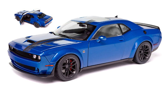 MODELLINO SCALA COMPATIBILE CON DODGE CHALLENGER R/T SCAT PACK WIDEBODY 2023 BLUE/BLACK 1:18 SOLIDO SL1805710