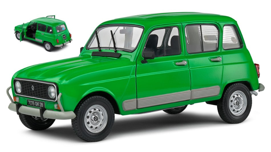 MODELLINO SCALA COMPATIBILE CON RENAULT R4 GTL 1978 GREEN 1:18 SOLIDO SL1800112